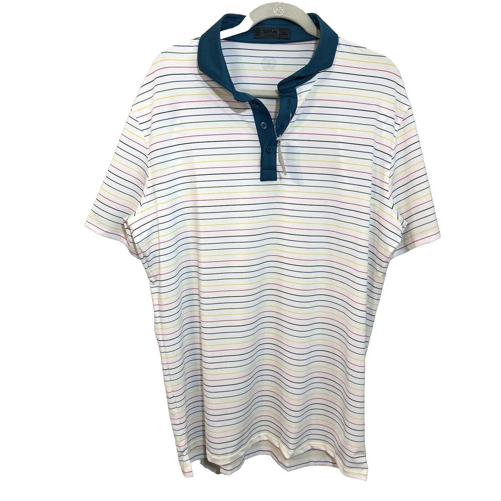 G/Fore NEW W/OUT TAGS $120 Mens Size  Golf Polo XXL‎ Multicolored Striped Tech